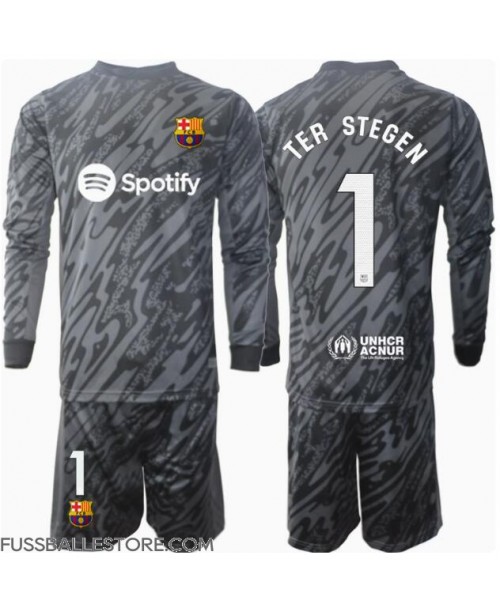 Günstige Barcelona Ter Stegen #1 Torwart 3rd trikot Kinder 2024-25 Langarm (+ Kurze Hosen)